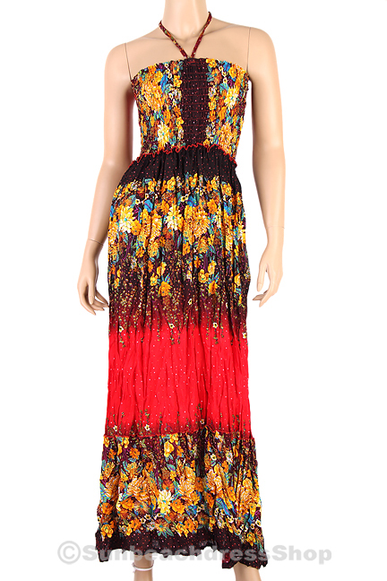 Bohemian Fashion Halter Summer Sun Maxi Dress Boho