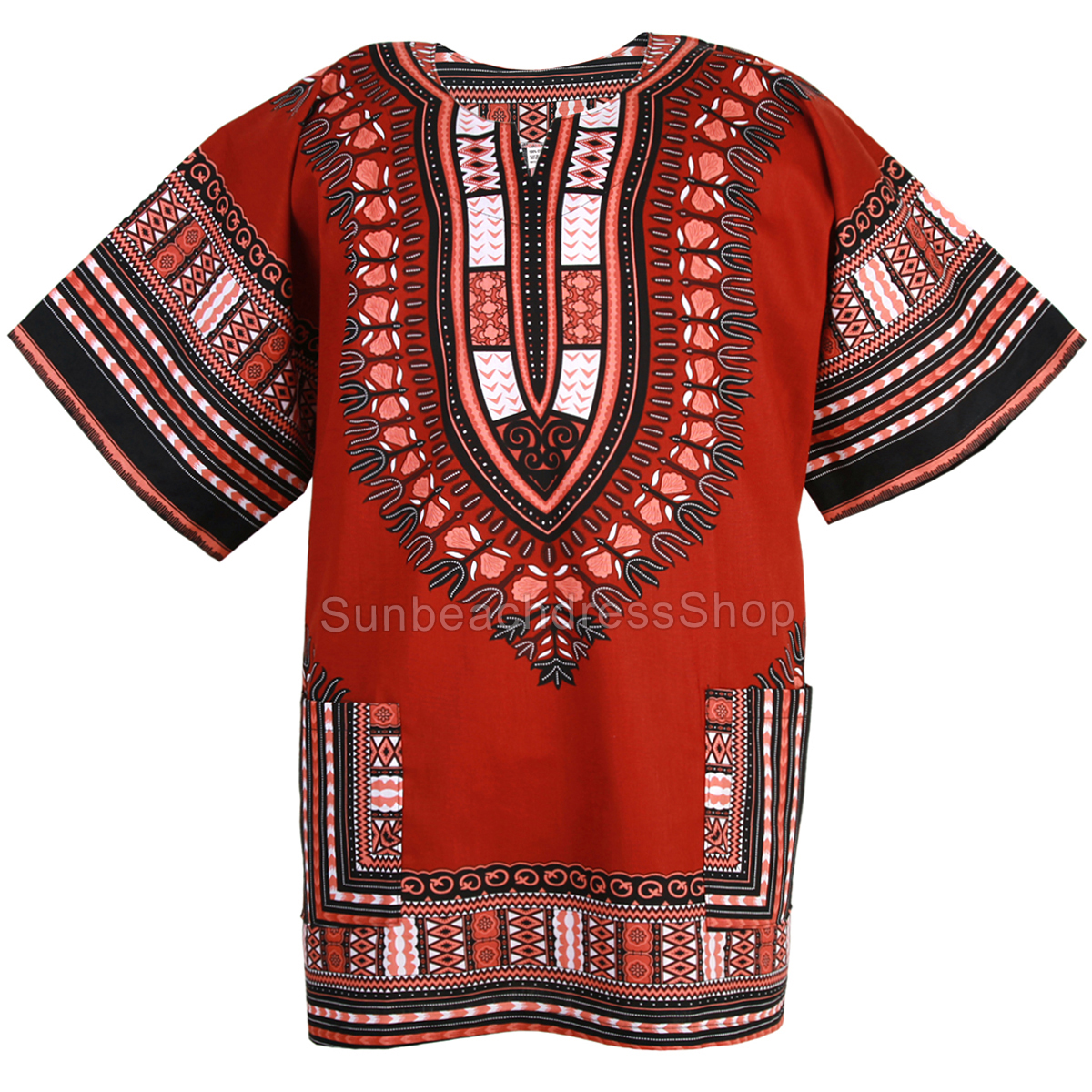 42 Color Dashiki African Mexican Poncho Tribal Shirt Blouse Cotton Unisex Var
