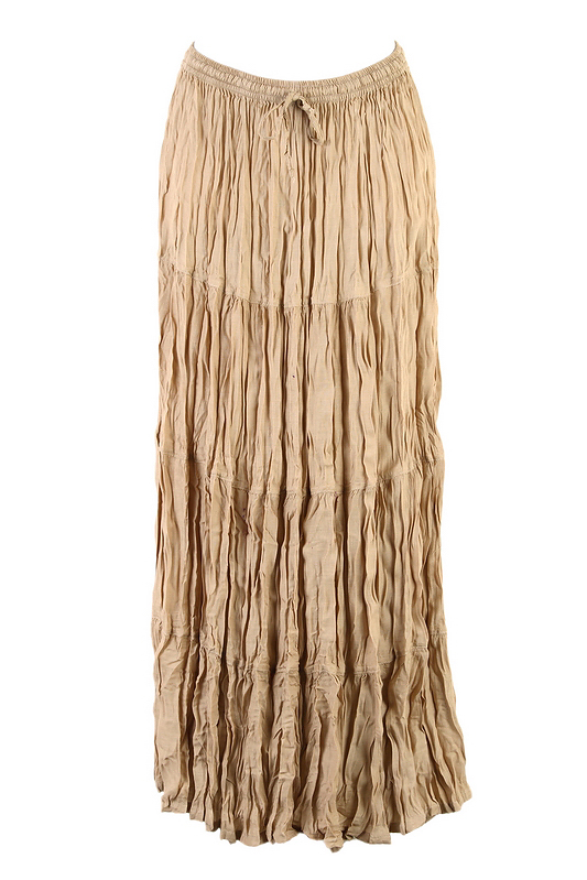 Bohemian Tier Long Cotton Skirt Boho Hippy Hippie Gypsy Brown XS-XL ...