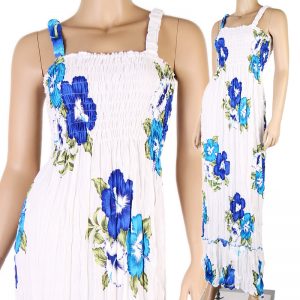 Flower Bohemian Fashion Sleeveless Maxi Sun Dress Boho White XS S M L sl030s-0