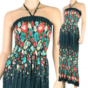 Bohemian Fashion Halter Summer Sun Maxi Dress Long Beach Boho XS-L Green hl051t-0