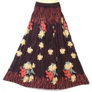 Flower Fall Bohemian Style Skirt Boho Beach Summer Brown XS-L sk103b-0