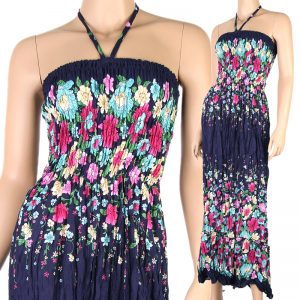 Bohemian Fashion Halter Summer Sun Maxi Dress Long Beach Boho XS-L Blue hl054s-0
