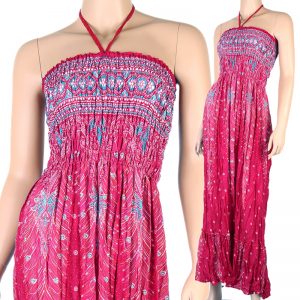 Paisleys Bohemian Fashion Halter Summer Sun Maxi Dress Boho XS-XL Red hl057r-0