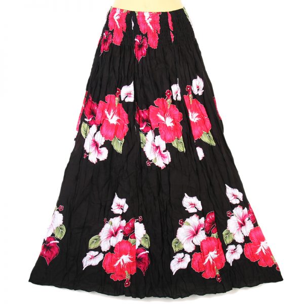 Big Floral Summer Bohemian Sun Skirt Boho Beach Black XS-L sk121d-0