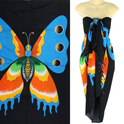 Colorful Butterfly Pattern Sarong Pareo Skirt Dress Wrap Cover-up Beach sa138-0