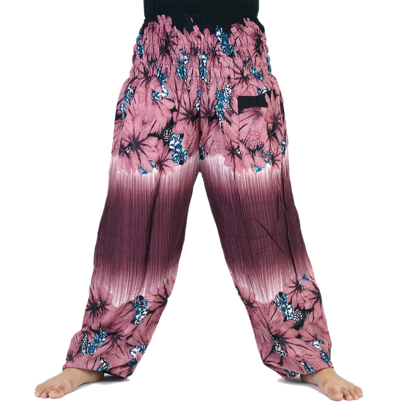 Floral Design Hippy Hippie Boho Genie Baggy Wide Leg Pants Trousers ...