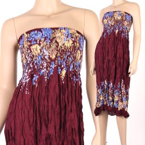 Floral Fashion Style Halter Sundress & Skirt Boho Bohemian Red XS S M md049-0