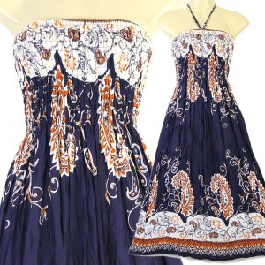 Tribal Design Fashion Style Halter Sundress & Skirt Boho XS S M L Blue hm136s-0