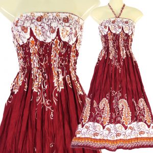 Tribal Design Fashion Style Halter Sundress & Skirt Boho XS S M L Red hm137r-0