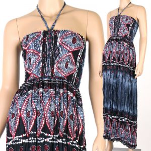 Tribal Design Style Bohemian Halter Maxi Long Dress Summer Beach Boho hl033s-0