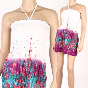 Cute Bohemian Fashion Style Halter Sundress & Skirt Boho Summer White hm078-0