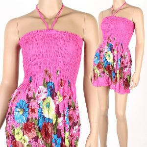 Cute Bohemian Fashion Style Halter Sundress & Skirt Boho Summer Pink hm082p-0