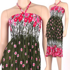 Floral Prints Fashion Style Halter Sundress & Skirt Boho Green hm090t-0
