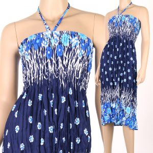 Floral Prints Fashion Style Halter Sundress & Skirt Boho Blue hm091s-0