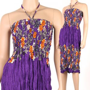 Charm Floral Prints Fashion Style Halter Sundress & Skirt Boho Purple hm097v-0