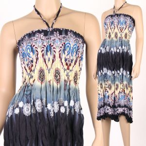 Charm Bohemian Fashion Style Halter Sundress & Skirt Summer Black hm087gd-0