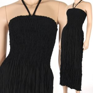 Bohemian Fashion Halter Summer Sun Boho Beach Dress Black XS S M hm046d-0