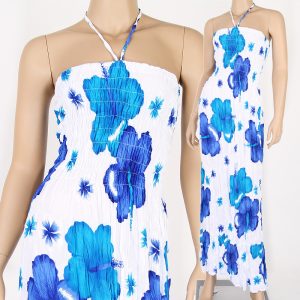 Floral Bohemian Fashion Halter Summer Sun Boho Maxi Dress Beach Blue S M L hl015-0