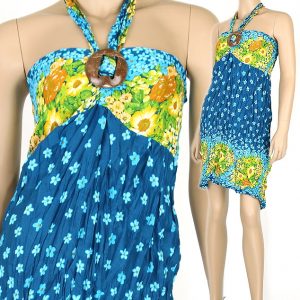 Sweet Floral Bohemian Fashion Halter Summer Sun Boho Dress Beach XS S M hm050-0