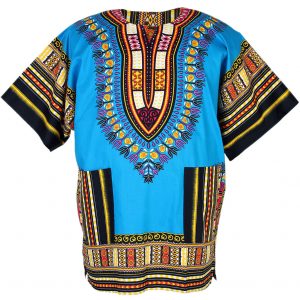African Dashiki Mexican Poncho Hippie Tribal Ethic Boho Shirt Blue ad02s-0