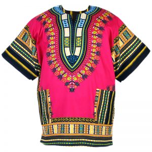 African Dashiki Mexican Poncho Hippie Tribal Ethic Boho Shirt Pink ad07p-0