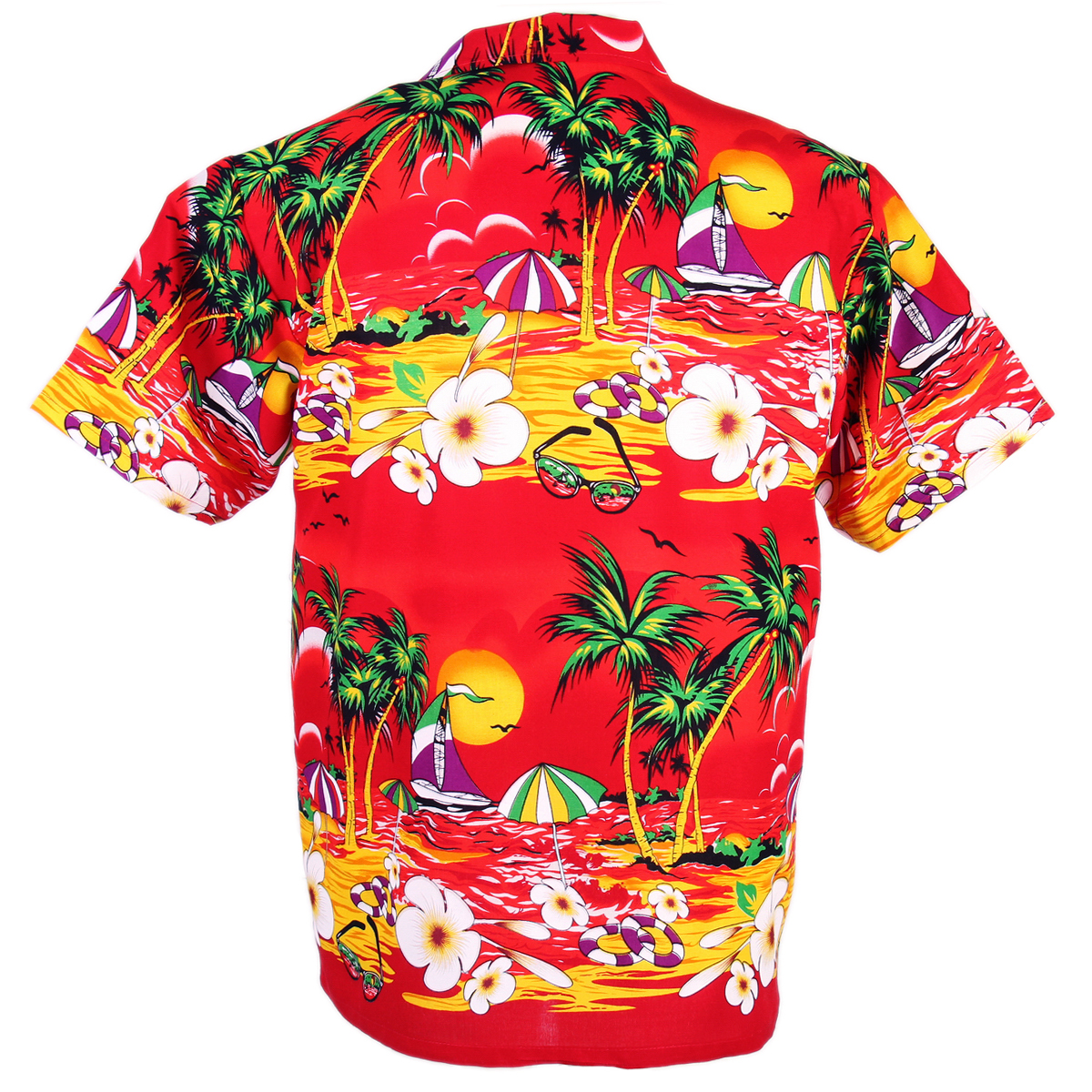 Hawaiian Aloha Shirt Coconut Printed Beach Party ISLE Red XXL hf212r ...
