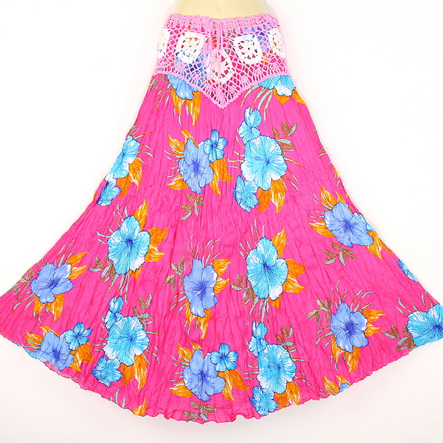 Sweet Floral Crochet Cotton Skirt Bohemian Boho Gypsy Beach sk078 ...