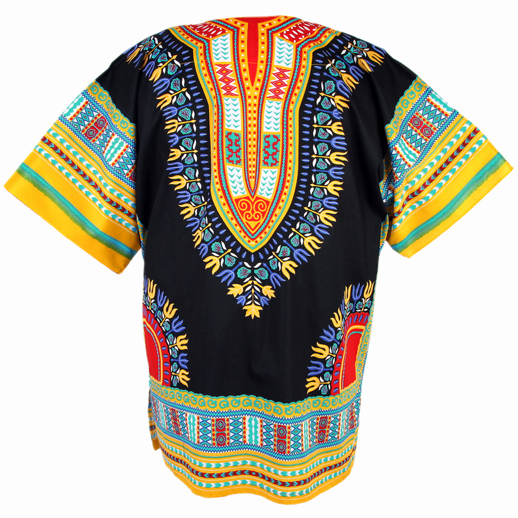 African Shirt Men Dashiki Mexican Poncho Hippie Multi Color Tribal small Size 
