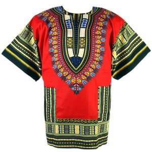 African Dashiki Mexican Poncho Hippie Tribal Ethic Boho Shirt Red ad08r-0