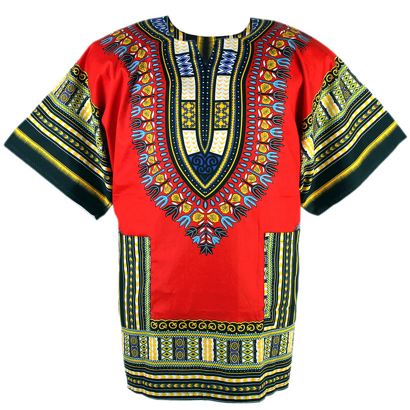 Razor Volcanic Siege African Dashiki Mexican Poncho Hippie Tribal Ethic Boho Shirt Red ad08r -  SunbeachdressShop