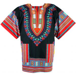 African Dashiki Mexican Poncho Hippie Tribal Ethic Boho Shirt Black ad09rc-0
