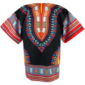 African Dashiki Mexican Poncho Hippie Tribal Ethic Boho Shirt Black ad09rc-4290