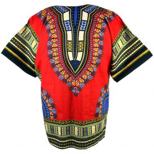 African Dashiki Mexican Poncho Hippie Tribal Ethic Boho Shirt Red ad08r-4148