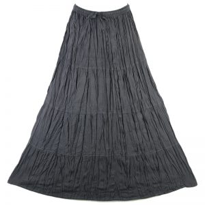 Bohemian Tier Long Cotton Skirt Boho Hippy Hippie Gypsy Gray XS-XL sk167g-0