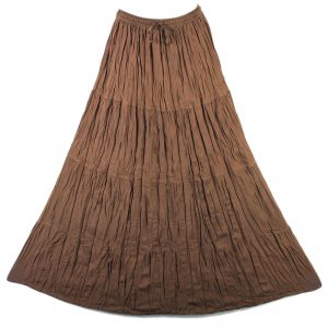Bohemian Tier Long Cotton Skirt Boho Hippy Hippie Gypsy Brown XS-XL sk167b-0