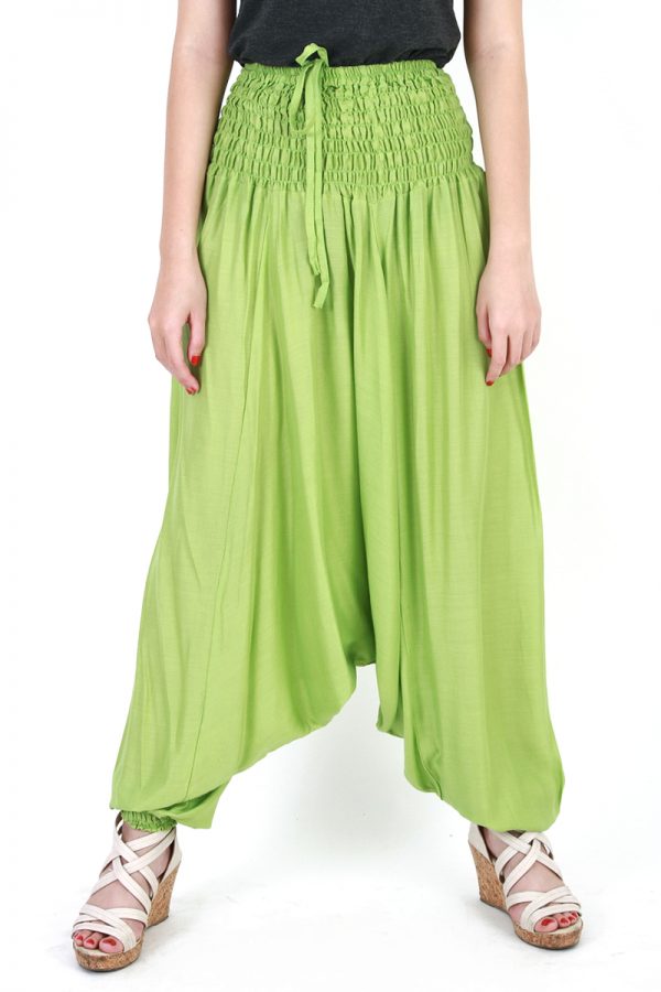 Genie Aladdin Harem Pants Trousers Jumpsuit Long Hippy Hippie Boho Green al076t-5755