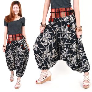 Tribal Hmong Genie Harem Gypsy Hippy Casual Trousers Pants Aladdin hp60d-0