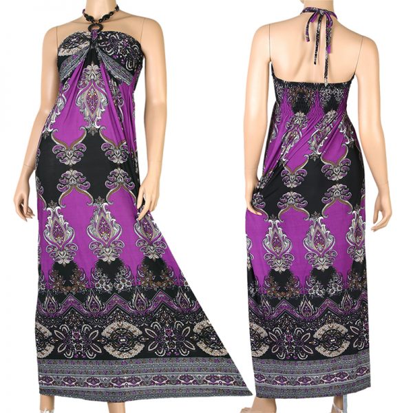 Luxury Cocktail Evening Long Maxi Dress Wedding Purple XS S M 0-10 US p11v -0