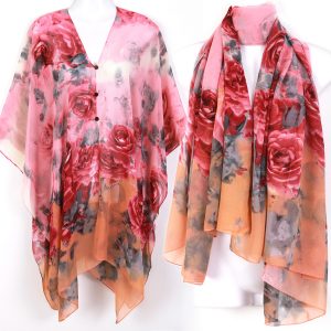Tunic Kaftan Scarf Blouse Dress Wing Beach Cover Up Swimwear Rose ts25p3-0