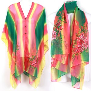 Tunic Kaftan Scarf Blouse Dress Wing Beach Cover Up Swimwear Rainbow ts28pt1-0