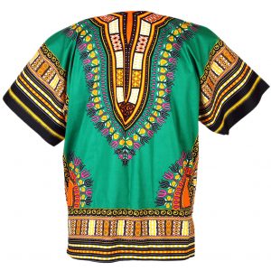 African Dashiki Mexican Poncho Hippie Tribal Ethic Boho Shirt Green ad042t-4547