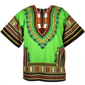 African Dashiki Mexican Poncho Hippie Tribal Ethic Boho Shirt Green ad073t-0