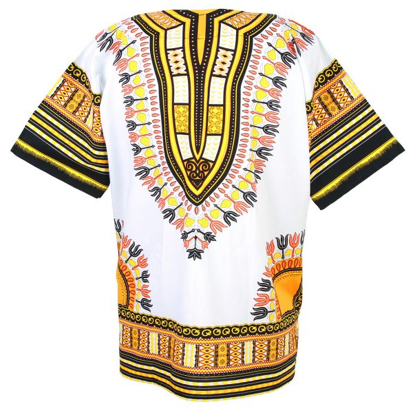 African Dashiki Mexican Poncho Hippie Tribal Ethic Boho Shirt White ad12wy-7566