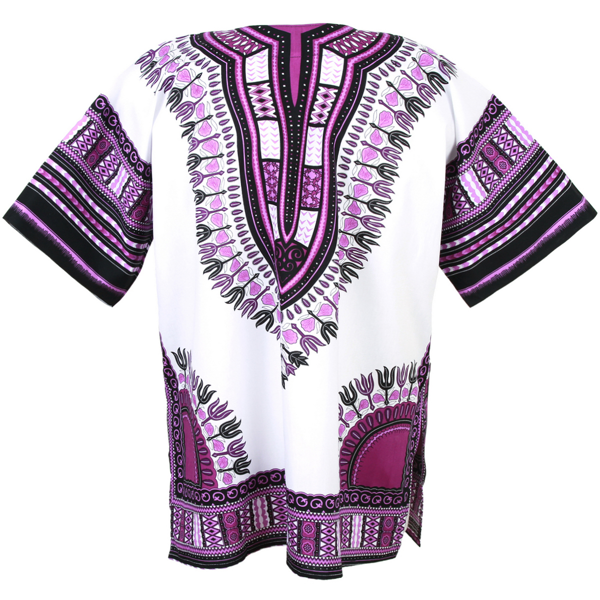 Cotton African Dashiki Mexican Poncho Hippie Boho Shirt Blouse White ad12wr 