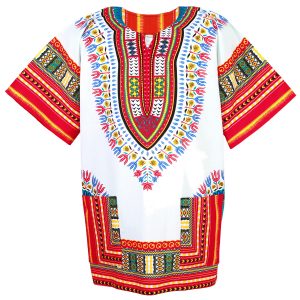 African Dashiki Mexican Poncho Hippie Tribal Ethic Boho Shirt White ad12wr-0