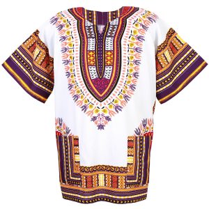 African Dashiki Mexican Poncho Hippie Tribal Ethic Boho Shirt White ad12wv2-0