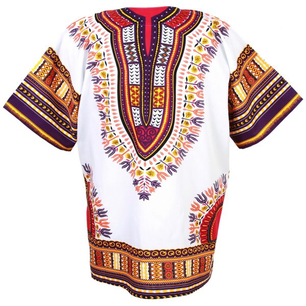 African Dashiki Mexican Poncho Hippie Tribal Ethic Boho Shirt White ad12wv2-7565