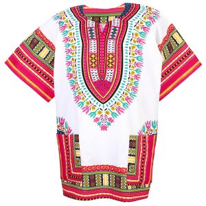 African Dashiki Mexican Poncho Hippie Tribal Ethic Boho Shirt White ad12wp-0