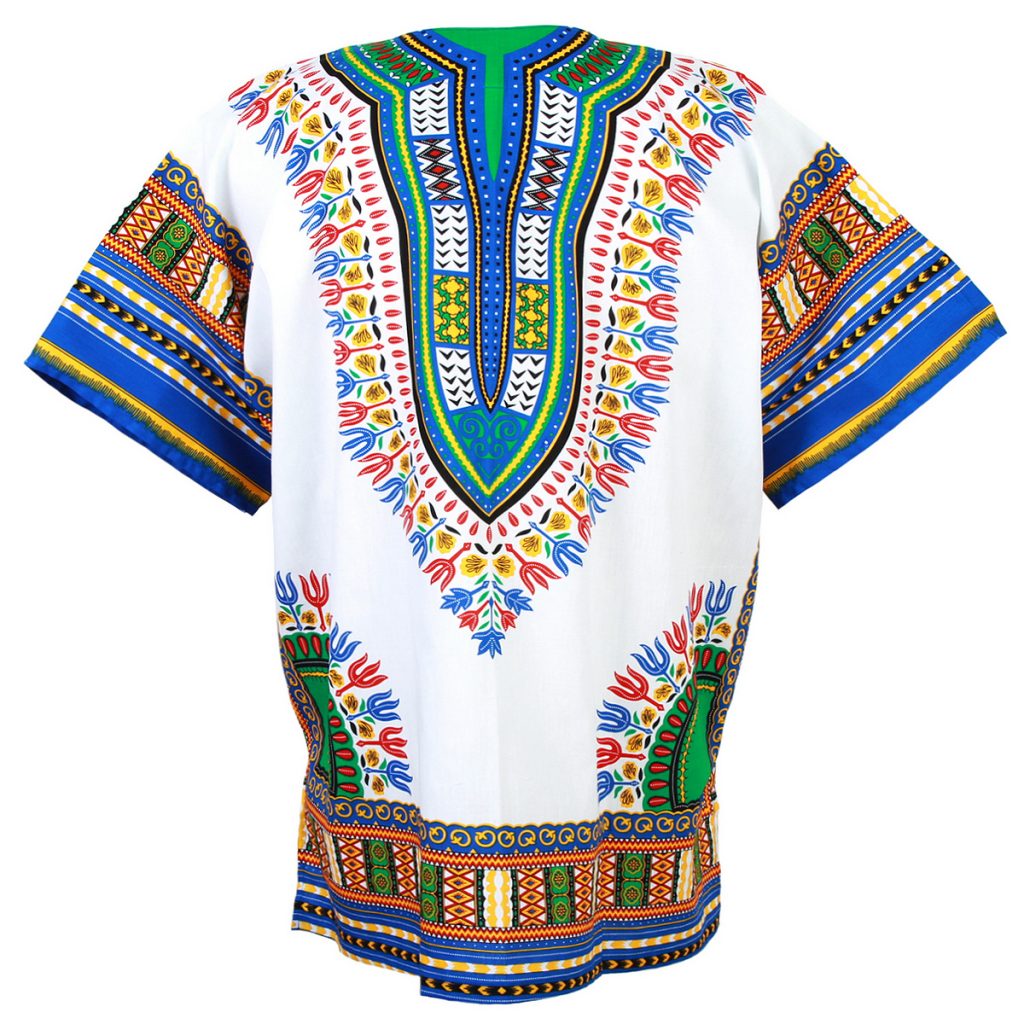 African Dashiki Mexican Poncho Hippie Tribal Ethic Boho Shirt White ...